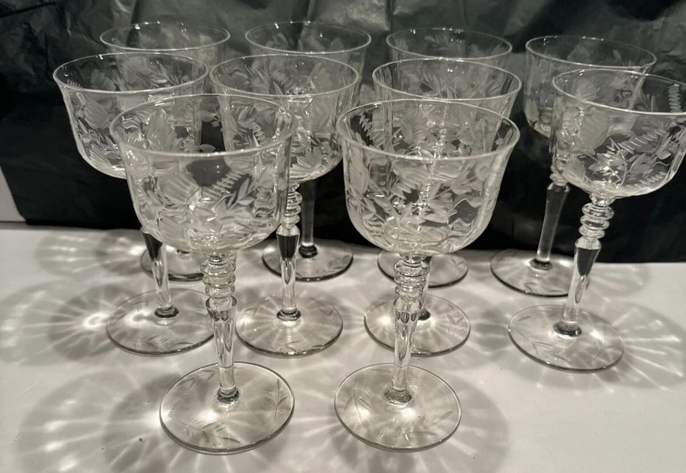 Spode by Rock Sharpe Set of 10 Crystal Liquor Cocktail Vintage Glass 5.5